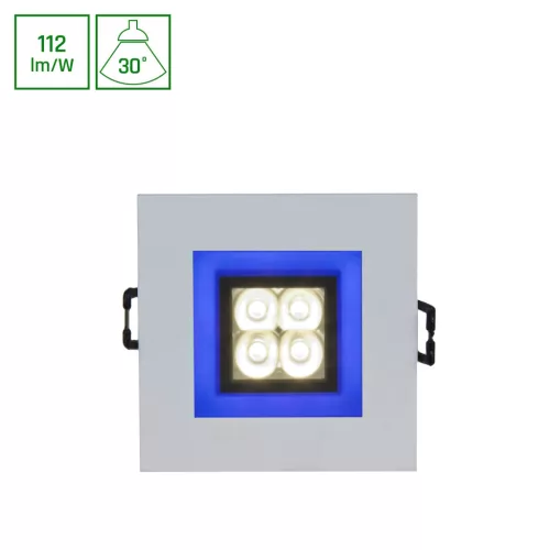 FIALE 4LED 4X1W 30DEG 230V SQUARE CW LED SPOT BLUE keret SLI021017CW_BLUE SpectrumLED