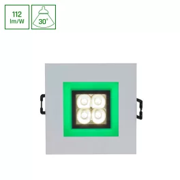   FIALE 4LED 4X1W 30DEG 230V SQUARE WW LED SPOT GREEN keret SLI021017WW_GREEN SpectrumLED