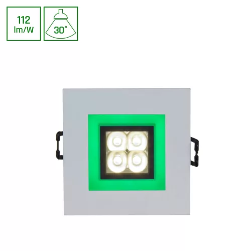 FIALE 4LED 4X1W 30DEG 230V SQUARE WW LED SPOT GREEN keret SLI021017WW_GREEN SpectrumLED