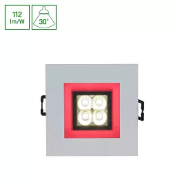   FIALE 4LED 4X1W 30DEG 230V SQUARE WW LED SPOT RED keret SLI021017WW_RED SpectrumLED