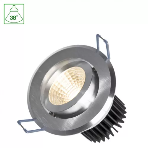 FIALE II 6W COB 38DEG 230V CW LED SPOT BRUSHED ALUMINIUM RING SLI021030CW SpectrumLED