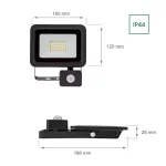 NOCTIS LUX 2 mozgásérzékelős LED-reflektor, 120°, IP44, 30 W, Meleg fehér, fekete SLI029039WW_CZUJNIK SpectrumLED