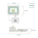 NOCTIS LUX 2 mozgásérzékelős LED-reflektor, 120°, IP44, 10 W, Természetes fehér, fehér SLI029041NW_CZUJNIK SpectrumLED
