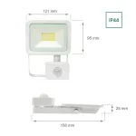 NOCTIS LUX 2 mozgásérzékelős LED-reflektor, 100°, IP44, 20 W, Meleg fehér, fehér SLI029042WW_CZUJNIK SpectrumLED