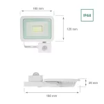 NOCTIS LUX 2 mozgásérzékelős LED-reflektor, 100°, IP44, 30 W, Természetes fehér, fehér SLI029043NW_CZUJNIK SpectrumLED