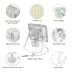 NOCTIS LUX 2 mozgásérzékelős LED-reflektor, 100°, IP44, 30 W, Természetes fehér, fehér SLI029043NW_CZUJNIK SpectrumLED