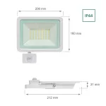 NOCTIS LUX 2 mozgásérzékelős LED-reflektor, 100°, IP44, 50 W, Hideg fehér, fehér SLI029044CW_CZUJNIK SpectrumLED