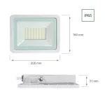 NOCTIS LUX 2 LED-reflektor, 120°, IP65, 50 W, Hideg fehér, fehér SLI029044CW SpectrumLED