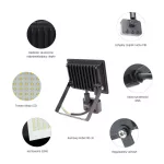 NOCTIS mozgásérzékelős LED-reflektor, 120°, IP44, 20 W, Hideg fehér, fekete SLI029049CW_CZUJNIK_PW SpectrumLED
