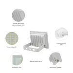 NOCTIS LUX 3 LED-reflektor, 100°, IP65, 10 W, Hideg fehér, fehér SLI029052CW_PW SpectrumLED