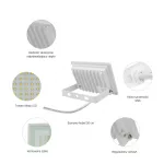 NOCTIS LUX 3 LED-reflektor, 100°, IP65, 20 W, Természetes fehér, fehér SLI029053NW_PW SpectrumLED