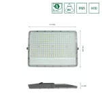 NOCTIS MAX LED-reflektor, 85°, IP65, 200 W, Hideg fehér, szürke SLI029057CW_PW SpectrumLED