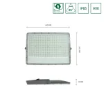NOCTIS MAX FLOODLIGHT 150W CW 230V 85DEG IP65 357X262X30 MM GREY 5Y WARRANTY WARRANTY