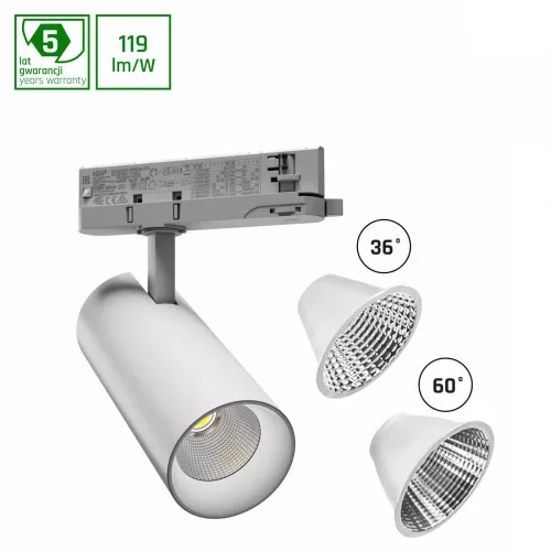 ANDROMEDA Ra>90 15-27W NW 230V 36, 60deg IP20 74x170x170 white 5y warranty with power change SLI033022NW_PW SpectrumLED