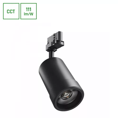 PAVA BASIC háromfázisú sínes lámpa, 20W, 20/45°, CRI 80, Szabályozható színhőmérséklet, Fekete SLI033033CCT_PW SpectrumLED