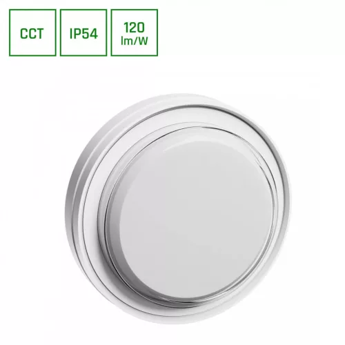 PASTILO 10W CCT 230V 120DEG IP54 IK10 180x47mm WHITE ROUND SLI042001CCT_PW SpectrumLED
