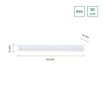 AQUATICA 15W CW 230V 150st IP44 596x46x63 WHITE square ends, switch SLI043017CW_PW SpectrumLED
