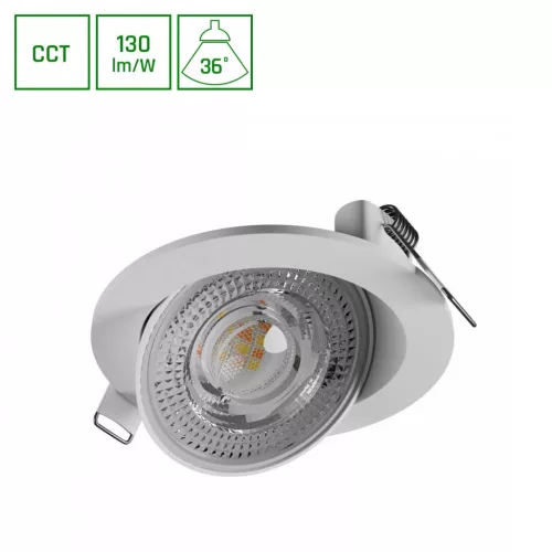 MOBILO LED 6.5W CCT 230V 36DEG. IP20  FI105x35MM WHITE ROUND