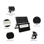 NOCTIS napelemes LED-reflektor, 110°, IP65, 2 W, Hideg fehér, fekete SLI050001 SpectrumLED