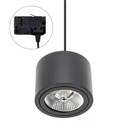   CHLOE AR111 3 PHASE TRACK MOUNTED GU10 250V IP20 139X100MM BLACK ROUND ADJUSTABLE