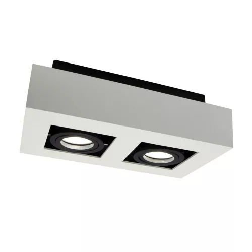 MIRORA GU10 X2 IP20 négyszögletes fehér/fekete SLIP005046 SpectrumLED