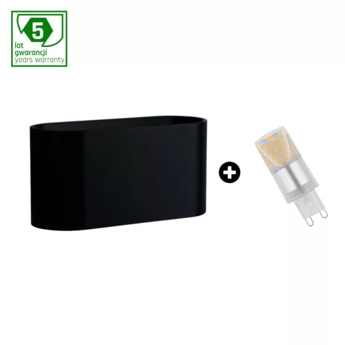 Set 5y warranty - SQUALLA G9 black + LED G9 4W CW SLIP006010_WOJ14435 SpectrumLED
