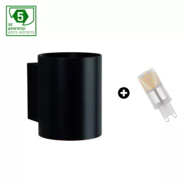   Set 5y warranty - SQUALLA G9 tube black + LED G9 4W CW SLIP006012_WOJ14435 SpectrumLED