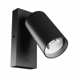   SQUALLA VARIOSA SWITCH GU10 SCONCE 230V IP20 55x100MM BLACK ROUND SLIP006022 SpectrumLED