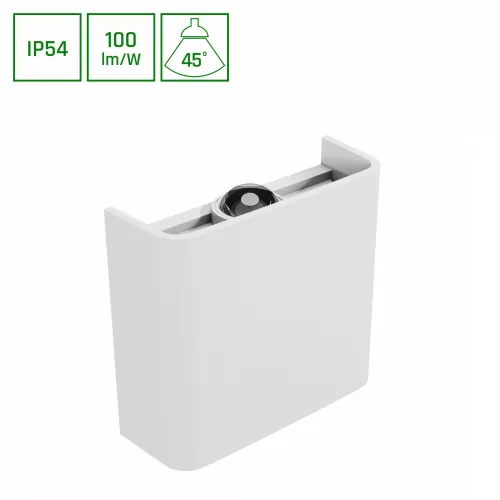 LUNARIX SCONCE 2W CCT 230V IP54 Ra90 110x100x40mm WHITE, up/down light SLIP007016 SpectrumLED