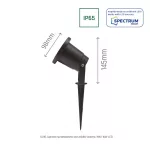 FLORI GU10 ALU 250V IP65 98X145MM BLACK SPIKE, REGULATED SLIP012012 SpectrumLED