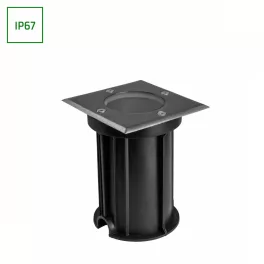   LUKKA CONNECT GU10 250V IP67 110X110X140 GREY SQUARE IN-GROUND, DRIVEWAY LUMINAIRE, FEED-THROUGH WIRING SLIP012016 SpectrumLED
