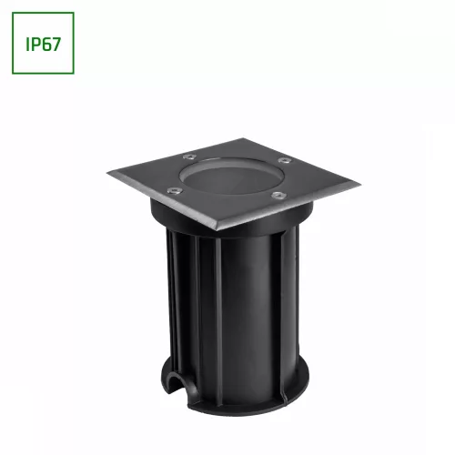 LUKKA CONNECT GU10 250V IP67 110X110X140 GREY SQUARE IN-GROUND, DRIVEWAY LUMINAIRE, FEED-THROUGH WIRING SLIP012016 SpectrumLED