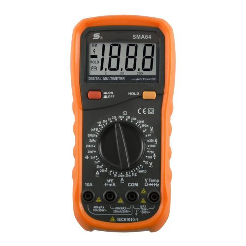 Home SMA 64 digitális multiméter, egyenfeszültség, váltófeszültség, egyenáram, váltóáram, ellenállás, hőmérséklet mérése,, SMA_64