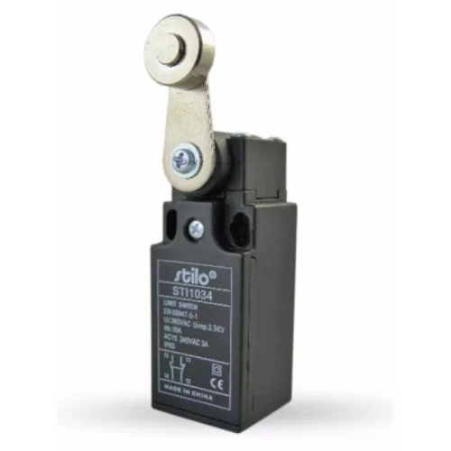 STI1034 Végálláskapcsoló karos-görgős, 3A/240VAC, 1NC+1NO, műa.ház, IP65, PG13,5, Stilo