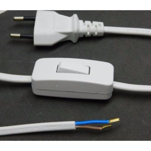STI1112 FLEXO  MTL 2x0,75   2,3 fm fehér,  kapcsolós szerelt kábel, Stilo