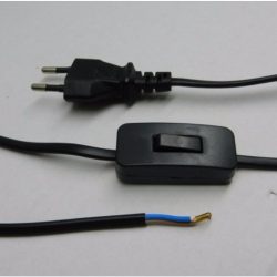   STI1113 FLEXO  MTL 2x0,75   2,3 fm fekete, kapcsolós szerelt kábel, Stilo