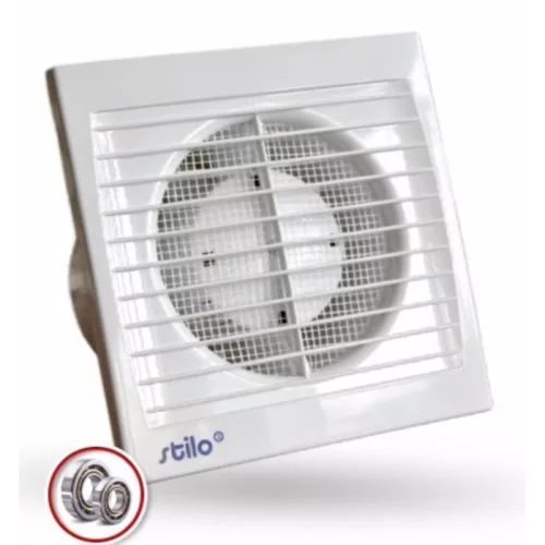 STI1311 Ventilátor   STILO 100 MTL időkapcsolós WC mennyezeti, gördülőcsapágyas