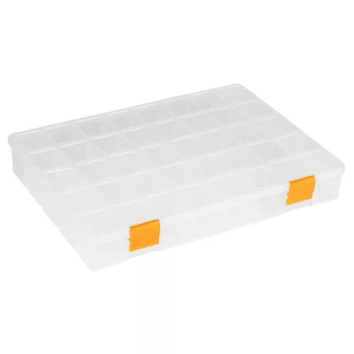 STI1595 Stilo rekeszes szortimenter átlátszó 15" 380x285x56mm