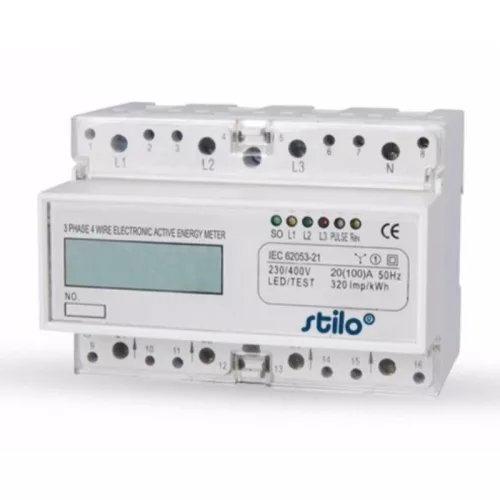 STI491 Almérő háromfázisú 20-100 A-ig fázisonként, digitális, sínre 7 modul, direkt mérő Stilo