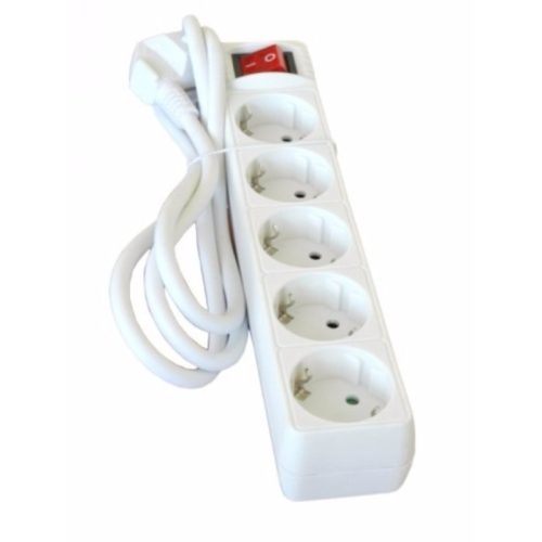 STI780 Hálózati  5-ös, 5fm KAPCSOLÓS elosztó MT 3x1,5mm2 !!! vezetékkel (Stilo)