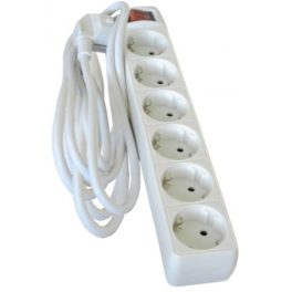   Kapcsolható hosszabbító, elosztó 6-os 3fm fehér Hálózati elosztó  6-3m+kapcsoló Stilo (STI959)