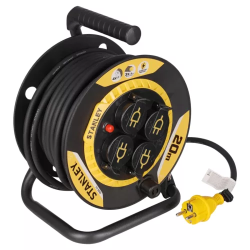 STANLEY kábeldob, max. 3000 W, IP44, H07RN-F 3G1,5 mm² 20m kábel, kül- és beltéri kivitel