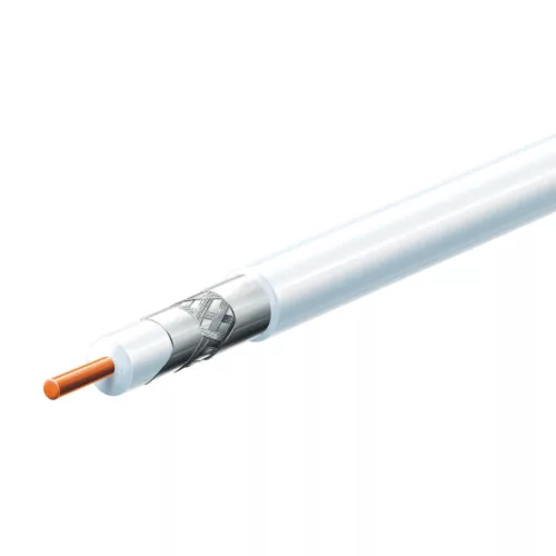 Home S 6TSP/WH koax kábel, 75 Ohm, PVC és PE szigetelés, réz bevonatú acél ér, alumínium + PET fólia 96 szál aluharisnya, 100m, fehér, S_6TSP_WH