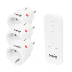 Home TH2313 távirányítható mini hálózati aljzat szett, 2300 W, 3 aljzat + 1 távirányító, 40m hatótáv