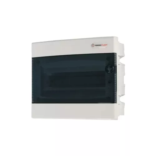 Tehnoplast Csere ajtó süllyesztett és falon kívüli elosztó dobozhoz, C sorozat, 12 modul, átlátszó THP-AJTO-ATL-12C