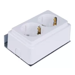   Tehnoplast Moduláris ráépíthető dupla dugalj, 16A, 250V, SCHUKO THP-DS16-250