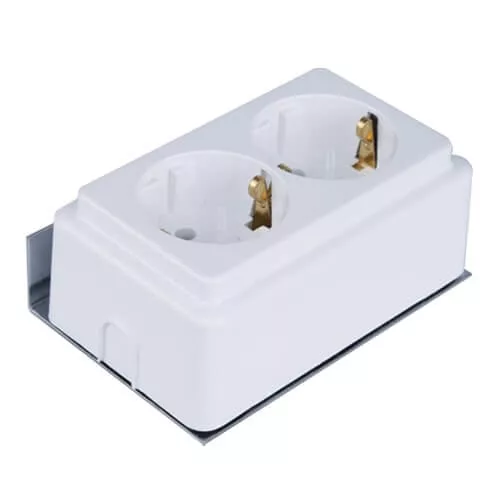 Tehnoplast Moduláris ráépíthető dupla dugalj, 16A, 250V, SCHUKO THP-DS16-250