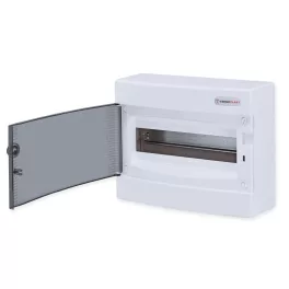   Tehnoplast Falon kívüli kiselosztó doboz, C sorozat, 12modulos, átlátszó ajtó-1soros, 287x236x112 mm, IP40 THP-N12C