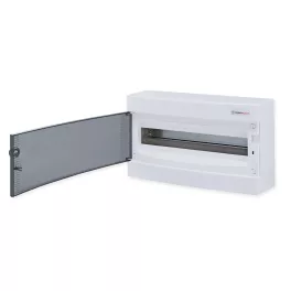   Tehnoplast Falon kívüli kiselosztó doboz, C sorozat, 18 modulos, átlátszó ajtó-1soros, 396x236x112 mm, IP40 THP-N18C