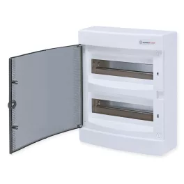   Tehnoplast Falon kívüli kiselosztó doboz, C sorozat, 24 modulos, átlátszó ajtó, 2soros, 287x361x112 mm, IP40 THP-N24C